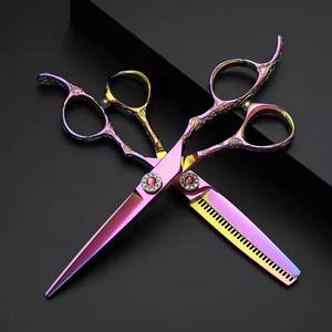 Tijeras de Peluquería Profesionales Morje, Acero Inoxidable, Hoja Afilada, Tijeras de Entresacar con 28 Dientes, Ligeras, Mango Largo, para Diestros - Product Image 3