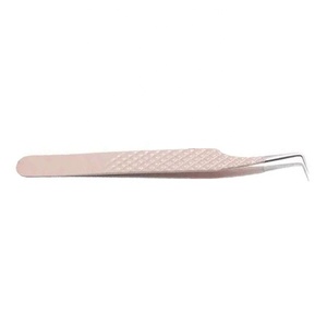Pince à épiler professionnelle pour extensions de cils, nouvelle conception, volume, en acier inoxydable, à bout rond classique - Product Image 2