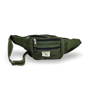 Riñonera de Hombre 100% Cáñamo, Color Verde Oscuro, Bolsa de Pecho - Product Image 1