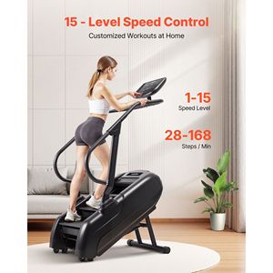 LED Screen Continuous Climbing Stair Stepper Machine 15 Speed Levels 6 <b>Steps</b> Max Load 330 Lbs Home <b>Exercise</b> Cardio D0100XU4ZSG - Product Image 2