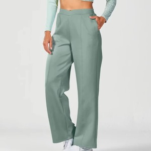 Pantalones Jogger Acampanados y Pantalones de Chándal para Mujer al por Mayor, 100% Algodón, Transpirables, Suaves, Holgados, de Pierna Ancha y Recta, en Oferta - Product Image 2
