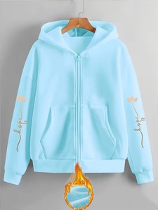 เสื้อสเวตเชิ้ตครอปผู้หญิง สกรีนโลโก้ได้ตามต้องการ แบบซิป - Product Image 3