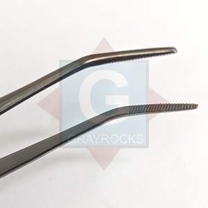 Pinzas dentales Gray Rocks de acero inoxidable plateadas con mango de diseño cruzado de lujo y agarre acolchado manual de 5 posiciones de mandíbula - Product Image 3