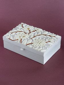 Premium Quality Handmade Elegant Glass Jewelry <b>Boxes</b> With Pearl Detailing <b>Vanity</b> by whimsy art craft - Product Image 2