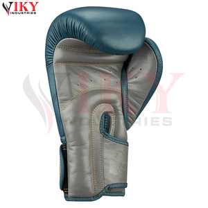 Gants de boxe en cuir véritable de qualité supérieure, haute performance, fournisseur OEM/ODM, rembourrage en mousse multicouche bicolore personnalisé - Product Image 5