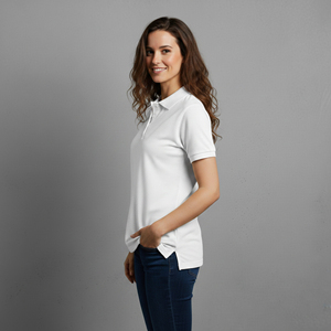 Women's Custom Stylish Short Sleeve polo <b>Shirt</b> 220gsm Cotton Eco-Friendly Breathable Custom Logo Wholesale Casual ladies polo - Product Image 6