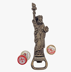 Abridor de Botellas de Vino Hecho a Mano con Forma de Estatua de la Libertad en Hierro Fundido, Acabado Bronce Antiguo, Ecológico, para Bar, Cocina y Mesa - Product Image 2