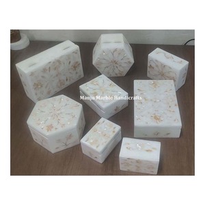 Caja de incrustaciones de mármol con producto de alta calidad de diseño de colección de nueva marca con uso de Material de nácar para regalo de almacenamiento de joyería - Product Image 3