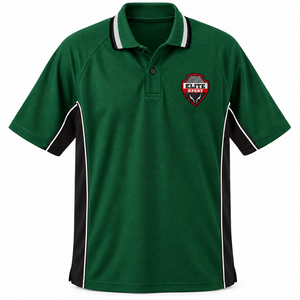 Custom Team Logo Workwear <b>Polo</b> <b>Shirt</b> <b>Mens</b> Short Sleeve Contrast Side Panels Button Placket Factory Staff Trade Uniform Wholesale - Product Image 1