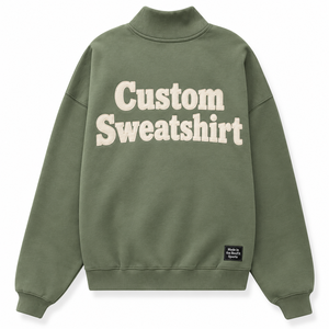 Sweat-shirt à col montant brodé personnalisé unisexe, coupe oversize, pull décontracté pour l'automne, tricoté avec lettres, streetwear, OEM, polyester - Product Image 3