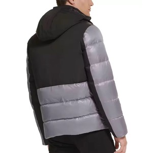 Custom <b>Men's</b> Hooded Down Puffer <b>Jacket</b> with Front Custom Logo <b>Lightweight</b> Classic Design Polyester Fiber Fill - Product Image 2