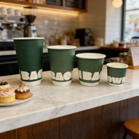 Vaso de Papel Personalizado con Logotipo, Doble Pared Ondulada, para Llevar, para Té Boba, Café, con Soporte
