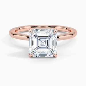 Anillo de Compromiso Femenino de Plata de Ley 925 con Línea de Alambre Liso y Diamantes de Moissanita Cuadrados - Product Image 3