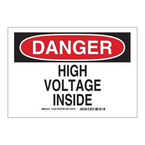 Panneau de signalisation haute tension Brady DANGER, durable, à fixer au mur, pour une utilisation en intérieur et en extérieur - Product Image 3