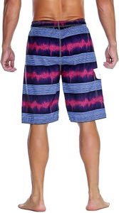 Shorts de bain pour hommes à imprimé tortue, séchage rapide, extensibles, avec cordon de serrage à la taille, poches, style décontracté, longueur Bermuda, imprimé par transfert thermique - Product Image 2