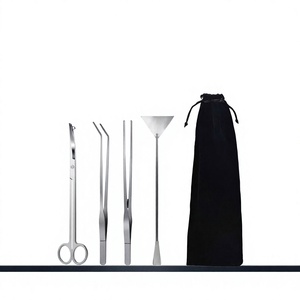 Ensemble d'instruments chirurgicaux en acier inoxydable, ciseaux, pinces, spatule, sac en velours pour la chirurgie des chiens et des animaux, vétérinaire - Product Image 1