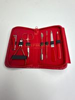 Kit de manucure professionnel 8-en-1, coupe-ongles, kit rouge, outils de soin des pieds, acier inoxydable, boîte de toilettage pour femmes, 20 pièces, voyage