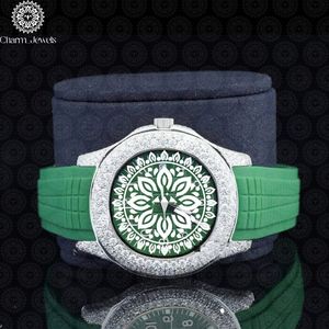 Charm_Jewels Luxury Women's Stainless Steel <b>Watch</b> 38mm Round Analog Quartz Green Silicone Band Luminous Fashion Design - Product Image 1