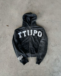 Hoodies brodés effet vieilli pour hommes, très demandés, qualité supérieure, faible MOQ, prix abordable, en vente - Product Image 5