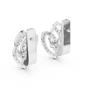 Pendientes Colgantes con Motivo de Hoja y Diamantes Cultivados en Laboratorio, Oro Blanco de 10K, Baño de Rodio, 0.546 Quilates de Peso Total, Lujo Inspirado en la Naturaleza - Product Image 4