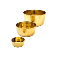 Bol en laiton véritable de 3 pouces, fait main, décoration de luxe pour la maison, service alimentaire, élégance traditionnelle thaïlandaise, souvenir de haute qualité