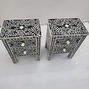 Mueble Artesanal con Cajones y Incrustaciones de Hueso, Cómoda de Madera Hecha a Mano para Sala de Estar, Dormitorio y Decoración de Villas, ARTESANÍA EN RESINA - Product Image 1