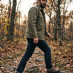 Men's Vintage Canvas <b>Jacket</b> <b>Zip</b>-<b>Up</b> Workwear Coat Contrasting Corduroy Collar Pocket 100% Cotton Solid for Winter - Product Image 6