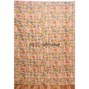 Edredón Kantha de Algodón Orgánico Qrganic, Hecho a Mano, Bordado, Reversible, Ecológico, Estilo Vintage, Manta para el Hogar y Hoteles - Product Image 6