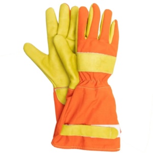 Durable Leather Spark-Resistant Cowhide Grain Welding Gloves Fluorescent <b>Drilled</b> Cotton Fabric <b>Hand</b> Protection for Safety Tasks - Product Image 1