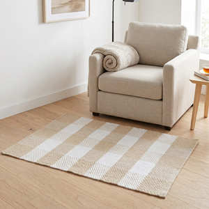 Tapis d'appoint en coton tissé à la main, motif fenêtre, vert sauge, pour chambre à coucher, coin lecture et style nordique - Product Image 3