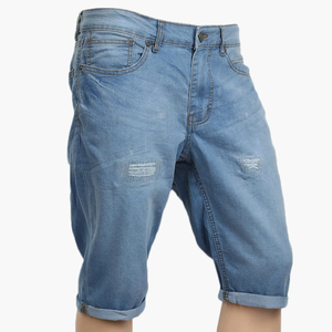 Pantalones Cortos de Mezclilla para Hombre, de la Mejor Calidad, Nuevo Modelo, Cintura Elástica, Corte Ajustado, 100% Algodón, Servicio OEM, Hechos en Pakistán - Product Image 4