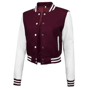 Vestes en cuir vintage style streetwear pour femmes, vestes de baseball personnalisées avec broderie en chenille - Product Image 1