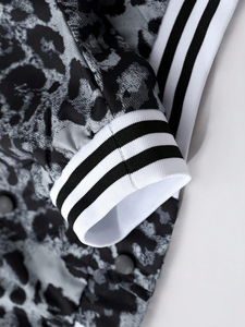 Blouson Bomber en Polyester pour Homme, Imprimé Léopard, Style Universitaire, Zippé, Vêtement d'extérieur Tendance pour Tenue Décontractée Hiver - Product Image 5