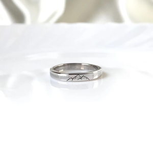 Anillo de Plata de Ley 925 con Diseño de Montaña para Hombre y Mujer, Anillo Plano - Joyería Natural de Fabricante Indio - Product Image 1