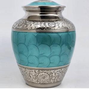 Urne commémorative décorative en laiton artisanal pour cendres humaines et animales de compagnie, taille adulte, design moderne de luxe, capacité 3-4L - Product Image 4
