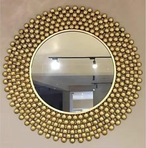 Wholesale Customizable Round Gold Metal Wall Mirror With Bubble Frame Factory Direct Glam Decorative Accent - Product Image 5