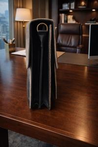 Sac bandoulière en cuir véritable avec fourrure de vache véritable pour homme, élégant porte-documents professionnel personnalisé LHLB-0008 - Product Image 4