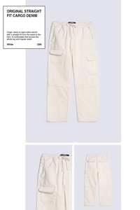 11KN Retro Straight-leg Cargo Pants <b>Neutral</b> High-quality Custom Multi-pocket Loose Slimming Pile Street Pure Cotton Casual Pants - Product Image 4