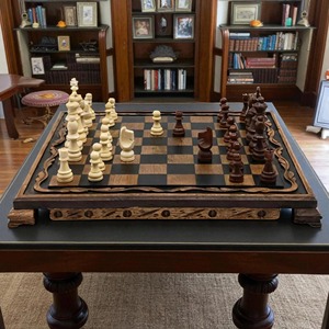 Modern Design Luxury Square <b>Wooden</b> <b>Chess</b> Board High Quality Handmade with <b>Chess</b> <b>Pieces</b> Customizable Decoration Rectangle Shape - Product Image 2