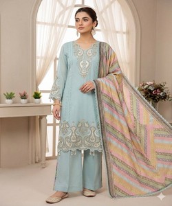 Vintage Traditional Salwarkameez Suit for Women 3 Piece Party Wear Floor-Length Indian Pakistani Style 85229 LEMBOGEE- LG-2103 - Product Image 1
