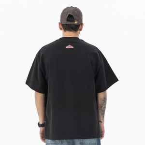 Custom Logo 230Gsm Heavy <b>Weight</b> Black White Men's <b>Blank</b> Casual Knitted Letter T-Shirts High Quality Pro Club - Product Image 2