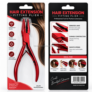 Pince à sertir professionnelle pour extensions de cheveux rouges de 5 pouces, en acier inoxydable, pour micro-anneaux et perles, légère et réutilisable INTENSE - Product Image 6