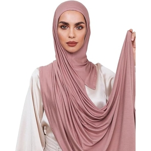 Hijab en jersey modal uni extensible pour adultes, toutes saisons, rose - Product Image 1