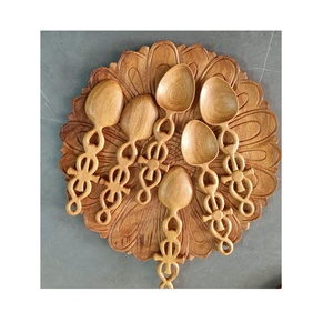 Juego de cucharas de madera de acacia, vajilla de cocina versátil para cocinar y servir, soporte de jardín para el hogar, estructura, producto de fábrica - Product Image 2