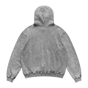 Winter Highstreet New Design <b>Lined</b> Double Layer Heavy Weight Zipper Washed Plain Dyed Vintage Hoodie <b>Jacket</b> for Men 100% Cotton - Product Image 5