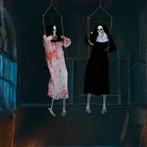 Confezione da 2 Decorazioni di Halloween per Esterni, Grim Reaper Spaventoso da 90 cm che si agita con Occhi Luminosi, Decorazioni Horror Scream Fantasmi Appesi - Product Image 3