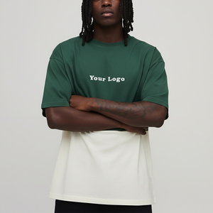 T-shirt da uomo Hot Selling in cotone 100% da 270 GSM, vestibilità ampia con spalle scese, stile streetwear, bicolore, pesante - Product Image 3