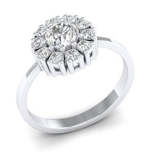 Anillo de Compromiso REYES con Diseño Floral en Oro Blanco de 14K y Diamante Certificado IGI para Mujer, Recién Llegado, Regalo de Boda, Joyería Fina - Product Image 2