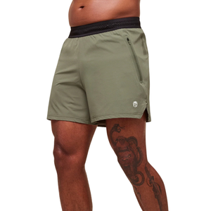 Shorts de sport pour homme Fit Elite 5 pouces, légers, performants, pour l'entraînement et la course à pied, vert base - Product Image 2