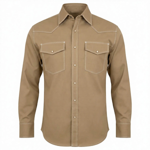 2026 Custom Cotton Safety Workwear <b>Shirts</b> Silk Screen Printed Seamless Fusing <b>Flame</b>-Retardant Rip-Stop Breathable Anti-static - Product Image 1